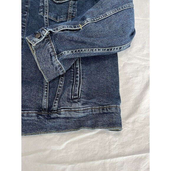 Levi Strauss Men's Dark Blue Denim Trucker Jean Jacket Size XL #72334 Buttons - Picture 5 of 13